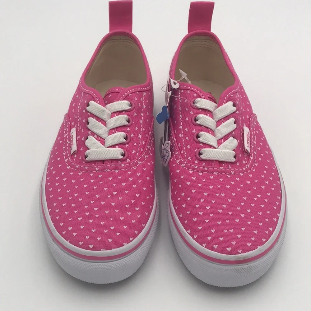 Vans Pink Heart Slip-On Sneakers (girls' size 1.5)